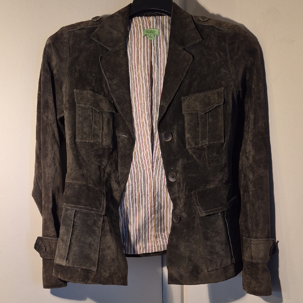Carlisle Olive Green Suede Leather Jacket